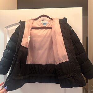 Columbia Black and Pink Kids Puffer Jacket